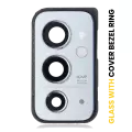 Back Camera Lens With Cover Bezel Ring Compatible For OnePlus 9RT 5G (Nano Silver)
