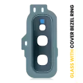 Back Camera Lens With Cover Bezel Ring Compatible For Samsung Galaxy S10E (Prism Green)