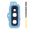 Back Camera Lens With Cover Bezel Ring Compatible For Samsung Galaxy S10E (Prism Blue)