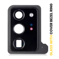 Back Camera Lens With Cover Bezel Ring Compatible For Samsung Galaxy Note 20 Ultra (Mystic Black)