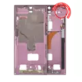 Mid-Frame Housing Compatible For Samsung Galaxy S22 Ultra 5G (US & International Version) (Burgundy)