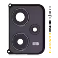 Back Camera Lens With Bracket / Bezel Compatible For Xiaomi Redmi Note 12 Pro Plus (Obsidian Black)