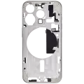 Mid-Frame Housing With Power And Volume Button Compatible For iPhone 15 Pro (US Version) (Used OEM Pull: Grade A) (White Titanium)