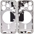 Mid-Frame Housing With Power And Volume Button Compatible For iPhone 15 Pro (US Version) (Used OEM Pull: Grade B) (White Titanium)