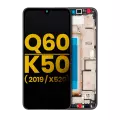 LCD Assembly With Frame Compatible For LG Q60 (Single Card Version) / K50 (2019 / X520) (Refurbished) (Aurora Black)