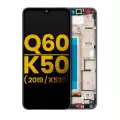 LCD Assembly With Frame Compatible For LG Q60 (Single Card Version) / K50 (2019 / X520) (Refurbished) (Silver)