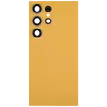 Back Cover Glass With Camera Lens Compatible For Samsung Galaxy S24 Ultra 5G (No Logo) (Aftermarket Plus) (Titanium Orange)
