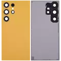 Back Cover Glass With Camera Lens Compatible For Samsung Galaxy S24 Ultra 5G (No Logo) (Aftermarket Plus) (Titanium Orange)