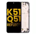 LCD Assembly With Frame Compatible For LG K51 / Q51 / Reflect (Refurbished) (Black) 