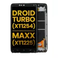 LCD Assembly With Frame Compatible For Motorola Droid Turbo (XT1254 / 2014) / Moto Maxx (XT1225) (Refurbished) (Black)
