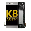 LCD Assembly With Frame Compatible For LG K8 (2017) / Aristo (US Version) (Refurbished) (Silver) 