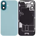 Back Glass With Steel Plate With Wireless NFC Charging MagSafe Magnet & Flashlight Flex Compatible For iPhone 16 (Used OEM Pull: Grade A) (Teal)