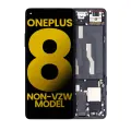 OLED Assembly With Frame Compatible For OnePlus 8 / 5G (Non-Verizon 5G UW Frame) (Refurbished) (Onyx Black)