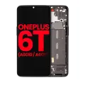 OLED Assembly With Frame Compatible For OnePlus 6T (A6010 / A6013) (Aftermarket Plus) (Midnight Black)