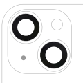 Back Camera Lens (Glass Only) With Adhesive Compatible For iPhone 14 / 14 Plus / 15 / 15 Plus (2 Piece Set) (Real Sapphire) (Premium)