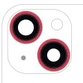 Back Camera Lens With Bracket  & Bezel Compatible For iPhone 13 / 13 Mini  ( 2 Piece) (Real Sapphire / Premium) (Red)