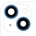 Back Camera Lens With Bracket  & Bezel Compatible For iPhone 13 / 13 Mini  ( 2 Piece) (Real Sapphire / Premium) (Blue)