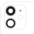 Back Camera Lens With Bracket  & Bezel Compatible For iPhone  11 ( 2 Piece) (Real Sapphire / Premium) (White)