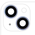 Back Camera Lens With Bracket & Bezel Compatible For iPhone 14 / 14 Plus (2 Piece Set) (Aftermarket Plus) (Blue)