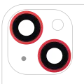 Back Camera Lens With Bracket & Bezel Compatible For iPhone 14 / 14 Plus (2 Piece Set) (Aftermarket Plus) (Red)