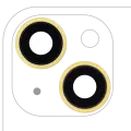 Back Camera Lens With Bracket & Bezel Compatible For iPhone 14 / 14 Plus (2 Piece Set) (Aftermarket Plus) (Yellow)