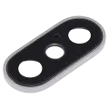 Back Camera Lens With Bracket & Bezel Compatible For iPhone XS / XS Max (Silver) (Real Sapphire l Premium)