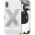 Back Housing W/ Small Components Pre-Installed Compatible For iPhone X (No Logo) (Aftermarket Plus) (Silver)