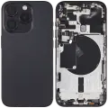 Back Housing W/ Small Pre-Installed Compatible For iPhone 15 Pro (US Version) (Used OEM Pull: Grade B) (Black Titanium)
