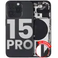 Back Housing W/ Small Pre-Installed Compatible For iPhone 15 Pro (US Version) (Used OEM Pull: Grade B) (Black Titanium)