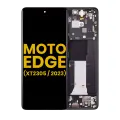 OLED Assembly With Frame Compatible For Motorola Moto Edge 2023 (XT2305) (Refurbished) (Eclipse Black)