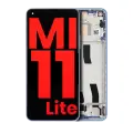 OLED Assembly With Frame Compatible For Xiaomi Mi 11 Lite (Aftermarket Plus) (Bubblegum Blue)