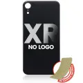 Back Glass With 3M Adhesive Compatible For iPhone XR (No Logo / Large Camera Hole) (Black)