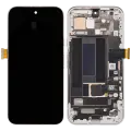 OLED Assembly With Frame (With Finger Print Scanner) Compatible For Google Pixel 8A (Refurbished) (Porcelain)