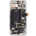 OLED Assembly With Frame (With Finger Print Scanner) Compatible For Google Pixel 8A (Refurbished) (Porcelain)