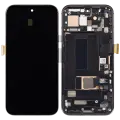 OLED Assembly With Frame (With Finger Print Scanner) Compatible For Google Pixel 8A (Refurbished) (Obsidian)