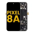OLED Assembly With Frame (With Finger Print Scanner) Compatible For Google Pixel 8A (Refurbished) (Obsidian)