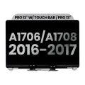 Complete LCD Display Assembly Compatible For MacBook Pro 13" W/ Touch Bar / Pro 13" (A1706 / A1708 / Late 2016 / Mid 2017) (Used OEM Pull: Grade A) (Space Gray)
