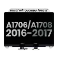 Complete LCD Display Assembly Compatible For MacBook Pro 13" W/ Touch Bar / Pro 13" (A1706 / A1708 / Late 2016 / Mid 2017) (Used OEM Pull: Grade A) (Silver)