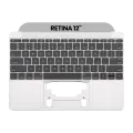 Top Case With Keyboard And Microphone Compatible For MacBook Retina 12" (A1534 / Early 2016 / Mid 2017) (US English) (Used OEM Pull: Grade A) (Space Gray)