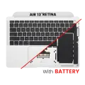 Top Case Assembly With Battery And Keyboard Compatible For MacBook Air 13" Retina (A1932 / Late 2018 / Early 2019 / Mid 2019) (US English) (Used OEM Pull: Grade B) (Silver)