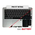 Top Case Assembly With Battery And Keyboard Compatible For MacBook Pro 13" Retina (A1425 / Late 2012 / Early 2013) (US Keyboard) (Used OEM Pull: Grade New)