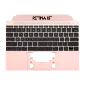 Top Case With Keyboard And Microphone Compatible For MacBook Retina 12" (A1534 / Early 2016 / Mid 2017) (US English) (Used OEM Pull: Grade New) (Rose Gold)