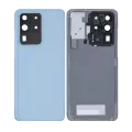 Back Cover Glass With Camera Lens Compatible For Samsung Galaxy S20 Ultra (No Logo) (Aftermarket Plus) (Cloud Blue)