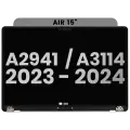 Complete LCD Display Assembly Compatible For MacBook Air 15" (A2941 / Mid 2023) / Air 15" (A3114 / Mid 2024) (Used OEM Pull: Grade B) (Space Gray)