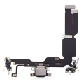Charging Port Flex Cable Compatible For iPhone 15 Plus (Aftermarket Plus) (Black)