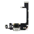 Charging Port Flex Cable With Board Compatible For iPhone 11 Pro (Used OEM Pull) (Silver) 