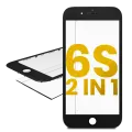 Glass With Frame Pre-Installed Compatible For iPhone 6S (Black) (Premium / 2 in 1) (2 Pack)