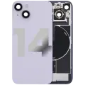 Back Glass With Steel Plate With Wireless NFC Charging MagSafe Magnet & Flashlight Flex Compatible For iPhone 14 (Used OEM Pull: Grade A) (Purple)