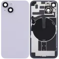 Back Glass With Steel Plate With Wireless NFC Charging MagSafe Magnet & Flashlight Flex Compatible For iPhone 14 (Used OEM Pull: Grade A) (Purple)