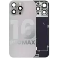 Back Glass With Steel Plate With Wireless NFC Charging MagSafe Magnet & Flashlight Flex Compatible For iPhone 16 Pro Max (Used OEM Pull: Grade A) (Natural Titanium)